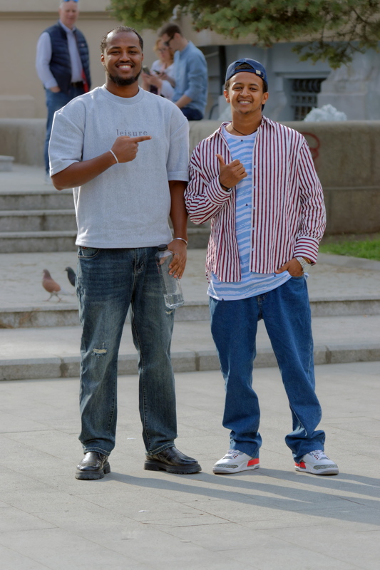 African young men posing